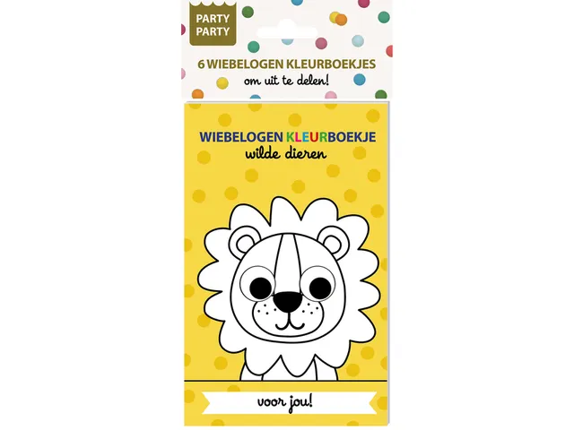 Interstat Party Party Wiebelogen 6 Uitdeel-kleurboekjes Wilde dieren