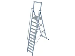 verrijdbare treden-platformladder eenzijdig 12treden stand H 2 8m