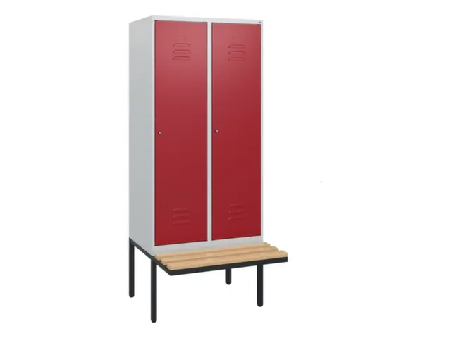 locker met bank,HxBxD 1950x800x815mm,2vak,vak B 400mm,cil.-slot