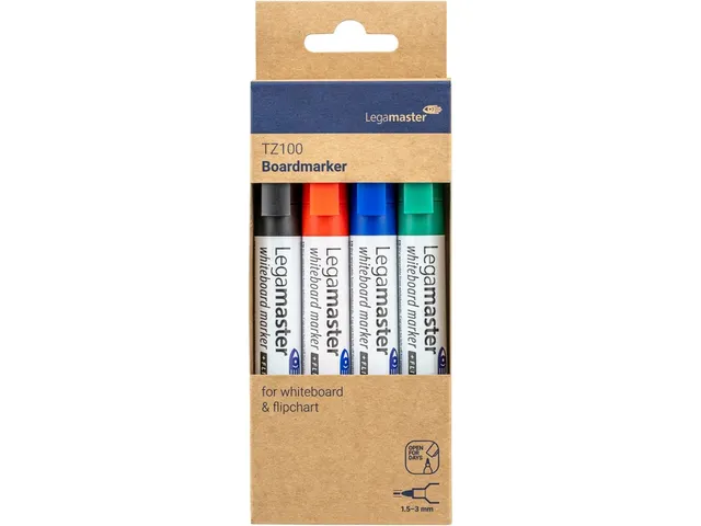 Viltstift Legamaster TZ100 Whiteboard Rond Assorti 1.5-3mm 4st