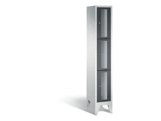 lockerkast 1850x320x500mm 1x3 vakken Cilinderslot Poten, RAL7021 - 2