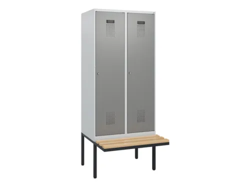 locker met bank,HxBxD 1950x800x815mm,2vak,vak B 400mm,cilinderslot