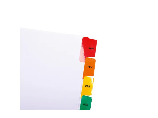 Tabbladen Karton 160 Gram A4 index jan/dec wit