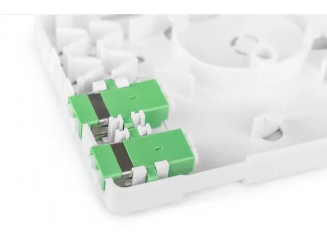 FTTH-behuizing met 2x LC (APC) DX-adapter wandmontage