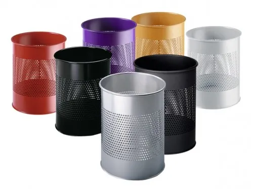 Ronde Afvalbak 15 Liter Grijs Perforatie