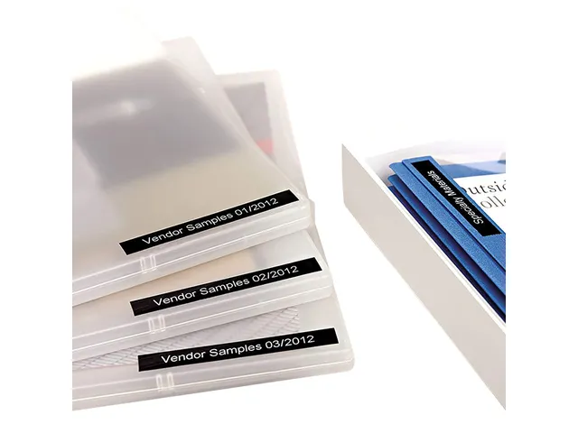 Labeltape Dymo 45811 D1 S720910 19mmx7m wit op zwart