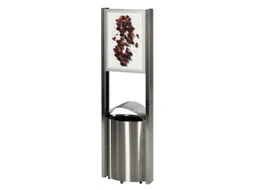 Afvalbak RVS 50 liter HxB 800x480mm binnenbak verzinkt met reclamevlak