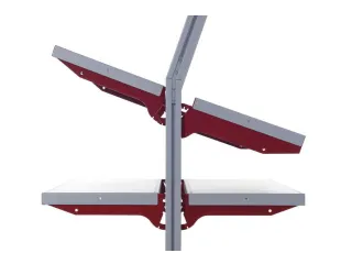 legbord,v. paktafel,BxD 800x300mm,kantelbaar,RAL 9006/RAL 3003 - 2