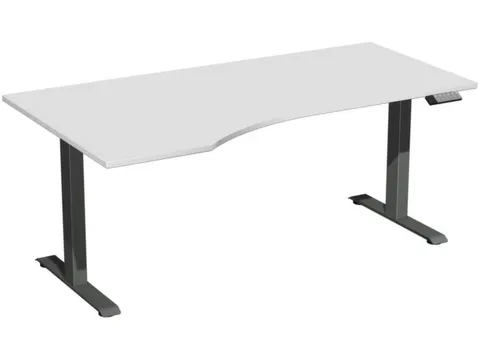In hoogte verstelbaar bureau in vrije vorm,HxBxD 630-1280x1800x1000mm