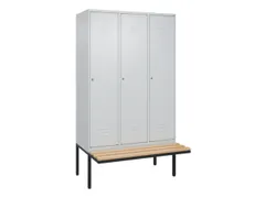 locker met bank,HxBxD 2120x1200x815mm,3vak,vak B 400mm,cil.-slot