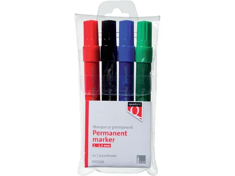 Permanent marker Quantore rond 1-1.5mm assorti 4 stuks Voordeelbundel