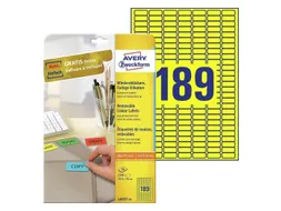 etiket Avery ILK 25,4x10mm 20 vel 189 etiketten per vel geel