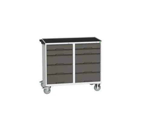 montagetafel 965x1050x550mm staalblad 10 laden duwbeugel front RAL7016