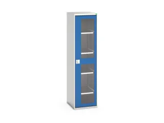 vitrinekast 2000x525x550mm 4xStalen bodem romp RAL7035 front RAL5010 - 1
