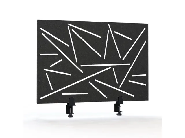 Akoestisch Bureaupaneel met patroon uitsnede 60x75cm Zwart