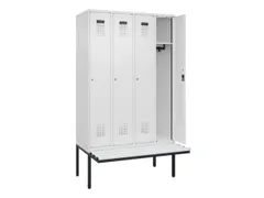 locker met bank,HxBxD 2120x1200x815mm,4vak,vak B 300mm,cilinderslot
