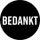 KP Sticker rond 40mm "BEDANKT" zwart/wit 250 stuks
