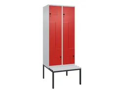 Z-garderobekast,HxBxD 2120x800x815mm,4vak,vak B 400mm,draaigrendel