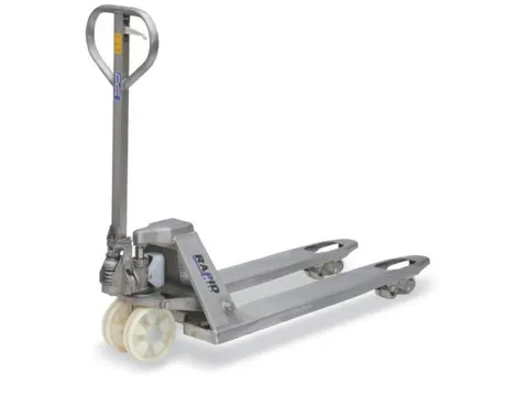 Palletwagen Rvs 2.5t Zwenk-/vorkwielen Nylon Dubbel Vorklengte 1150mm