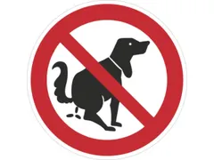 panneau d'interdiction Pollution canine interdite alu Ø 315mm