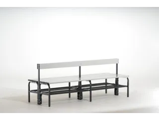dubbele zitbank,HxLxD 770x2000x725mm,alu. lijsten,frame staal RAL7016 - 2