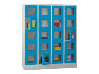 lockerkast,HxBxD 1850x1600x500mm,4x5vakken,RAL7035,front RAL5012 - 2