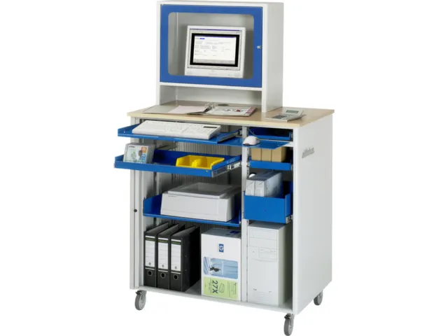 pc-kast,HxBxD 1810x1030x660mm,monitorvak,toetsenbord-/muisblad