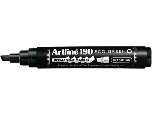 Permanent marker Artline 190 Eco schuin 2-5mm Dry Safe zwart