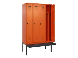 locker met bank,voor scheiding van kleding,HxBxD 2120x1200x815mm,4vak - 1