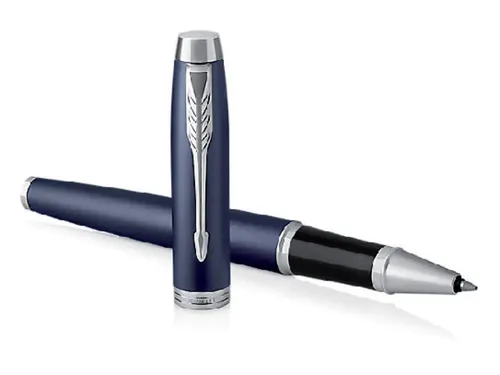 Rollerpen Parker IM Matte blue CT Finish Fijn Zwarte inkt