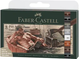 Tekenstift Faber-Castell Pitt Artist Pen etui 8 stuks Classic