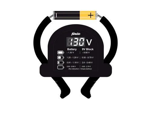 Alecto BTT2 Universele batterijtester voor AA, AAA, C, D en 9V batteri