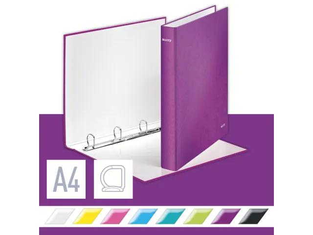 Ringband Leitz Wow 4242 4 rings A4 Paars