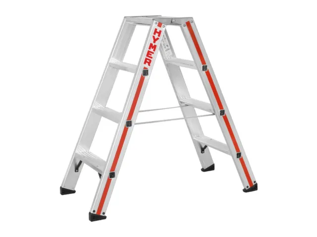 escabeau industriel,double face,2x4marches,Hauteur 0,45m,lisse L 1,04m