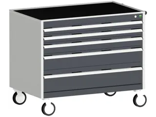 ladekast HxBxD 880x1050x650mm 5laden romp RAL7035 front RAL7016 - 1