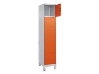 lockerkast,HxBxD 1950x400x500mm,1x5vakken,vak B 400mm,cil.-slot,voeten - 1