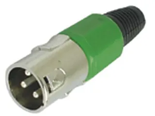 Mannelijke 3-Pins XLR-Stekker - Vernikkeld - Groen - 2