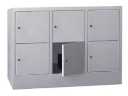 lockerkast,HxBxD 855x1200x500mm,3x2vakken,RAL7035,front RAL7016