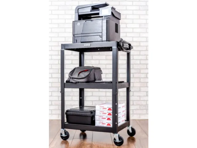 bijzetwagen,HxLxB 610-1060x610x460mm,zwart,3niveau(s)