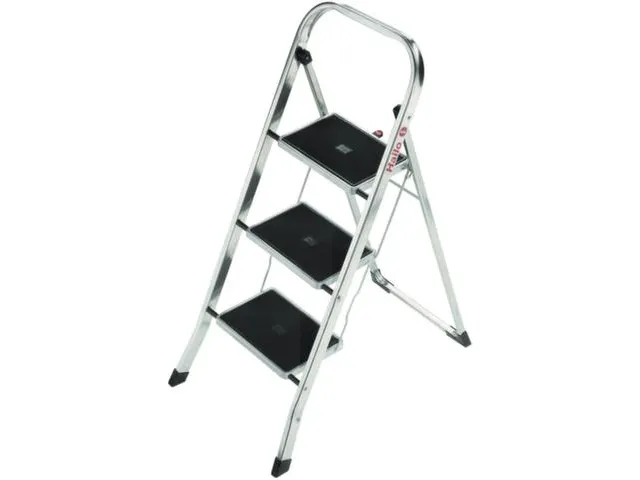 vouwtrapje,3treden m. antislipmatten,bordes H 690mm