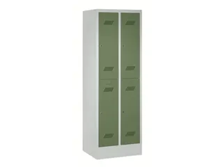 dubbeldekse locker,HxBxD 1850x600x500mm,2x2vak.,RAL7035,front RAL6011 - 2
