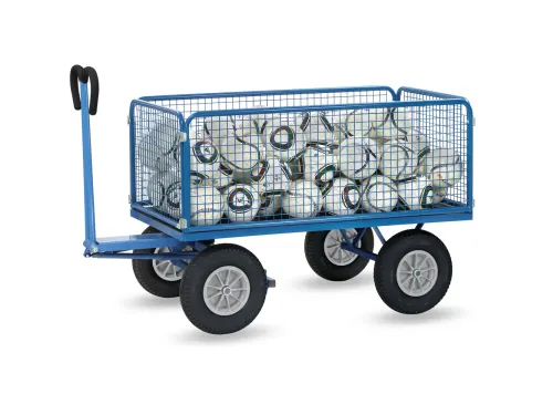 Handtrekwagen 6435P 750kg 1535x895mm draadgaas polyurethaan trekoog