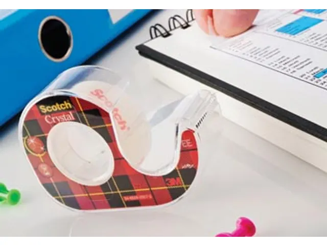 Plakband Crystal ft 19mmx7.5m, blister met 1 afroller met 1 rol