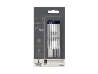 Balpenvulling Parker Quinkflow medium zwart blister à 10 stuks - 1