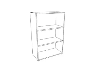 kantoorstelling HxBxD 1310x860x450mm 3 OH 2xhouten vloer aluminium - 1