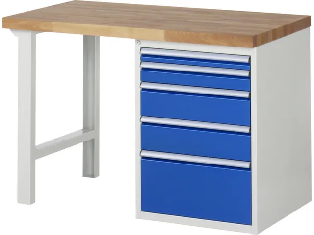 werkbank,HxBxD 890x1250x700mm,beukblad,draagverm. 750kg