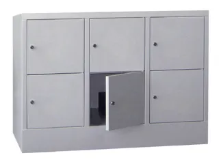 lockerkast,HxBxD 855x1200x500mm,3x2vakken,RAL7035,front RAL7016 - 1