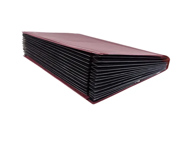 documentenmap accordeon Bordeaux rood 12-vaks