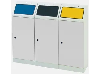 Afvalverzamelstation 3x45 Liter Romp Ral 7035 Ral 5010/ral7016/ral1003 - 2