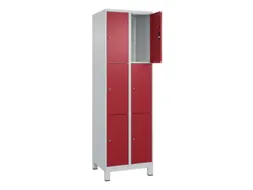 lockerkast,HxBxD 1950x600x500mm,2x3vakken,vak B 300mm,cil.-slot,voeten